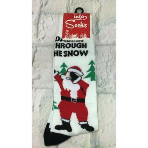 Christmas Socks "Dabbin Through the Snow" Men's Crew Socks Shoe Size 7-12
